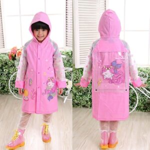 Kids Unisex Rain Coat- Pink