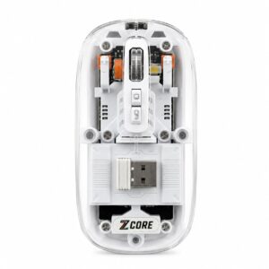 Transparent Tri-Mode Wireless Mouse- White