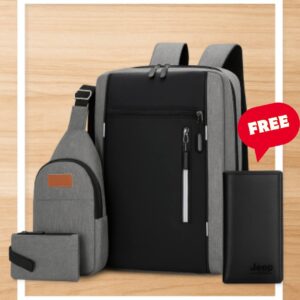 Premium Travel Bag Set 3.1 + FREE Wallet- Ash Colour