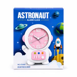 Astronaut Desk Lamp with Alarm Clock- Pink Colour
