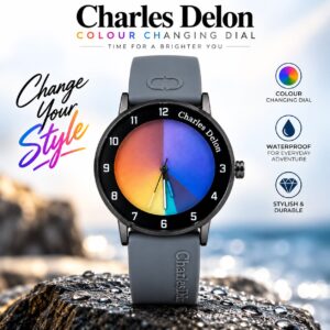 Charles Delon Waterproof Color-Changing Dial Watch- Ash
