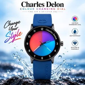 Charles Delon Waterproof Color-Changing Dial Watch- Blue